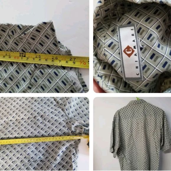 Chiamare Geometeric Mens Button Up Shirt  Short Sleeve Collared L - Picture 3 of 5